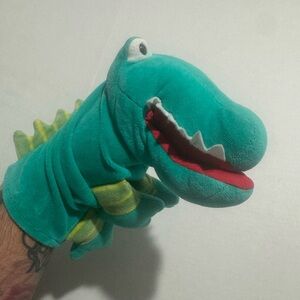 Green Alligator Crocodile Plush Hand Puppet 12" Soft Toy Animal Kids Teeth #A106